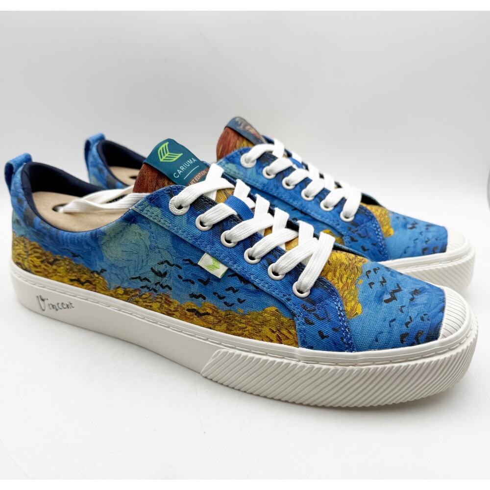 Cariuma X Van Gogh Womens VGM OCA Low Sneaker US 9 Blue Wheatfield Canvas NIB - Picture 5 of 14